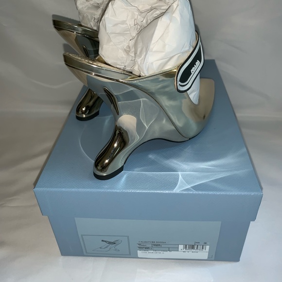 Prada mirrored leather mules - Picture 2 of 5